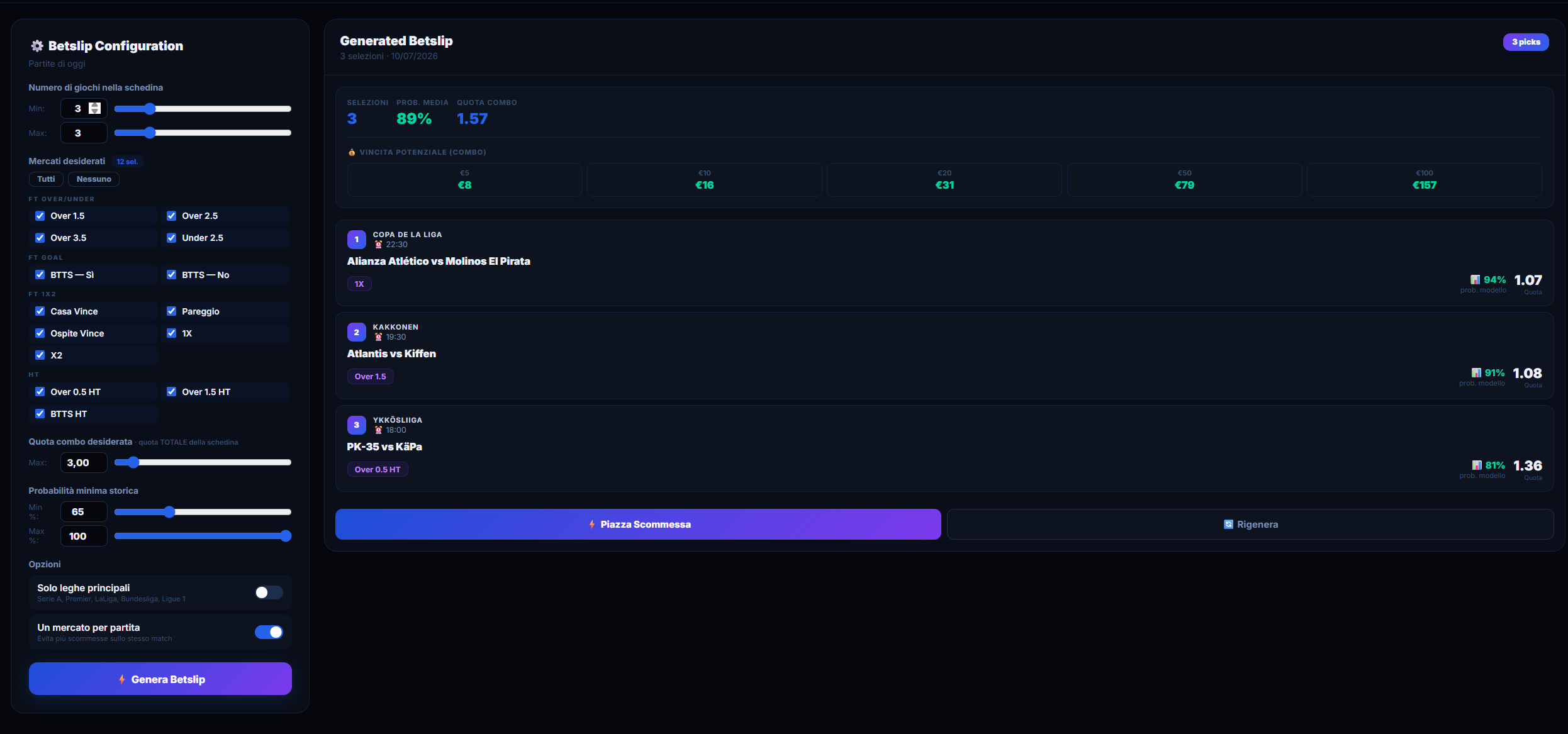 Betslip Generator — GOAT BETTING